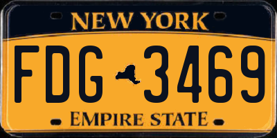 NY license plate FDG3469