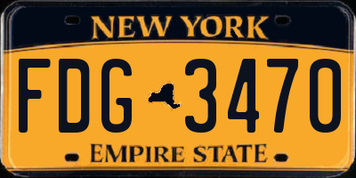 NY license plate FDG3470