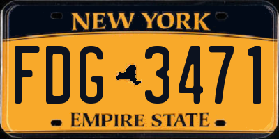 NY license plate FDG3471