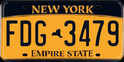 NY license plate FDG3479
