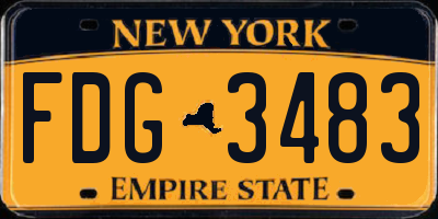 NY license plate FDG3483