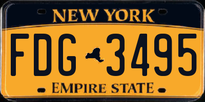 NY license plate FDG3495