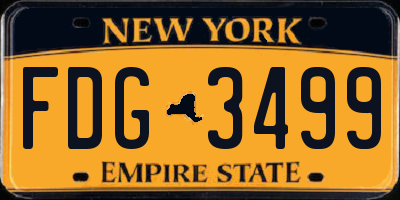 NY license plate FDG3499