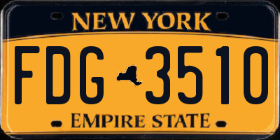 NY license plate FDG3510