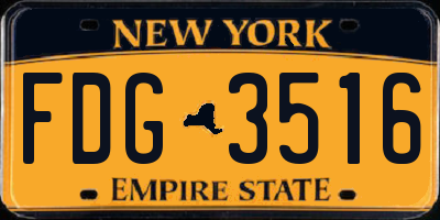 NY license plate FDG3516