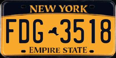 NY license plate FDG3518