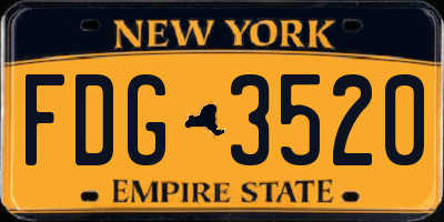 NY license plate FDG3520
