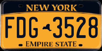 NY license plate FDG3528