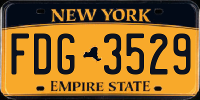 NY license plate FDG3529
