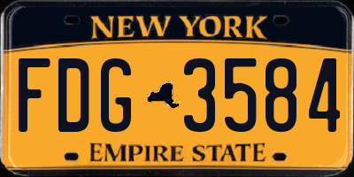 NY license plate FDG3584