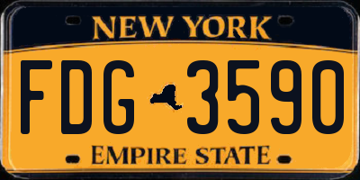 NY license plate FDG3590
