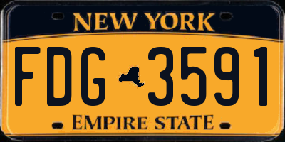 NY license plate FDG3591