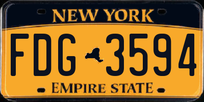 NY license plate FDG3594