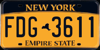 NY license plate FDG3611