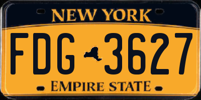 NY license plate FDG3627