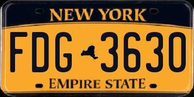 NY license plate FDG3630