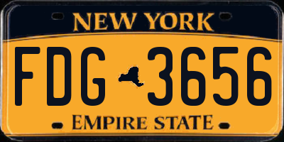 NY license plate FDG3656