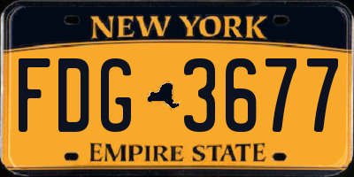 NY license plate FDG3677