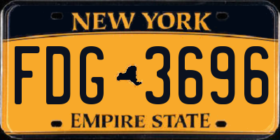 NY license plate FDG3696