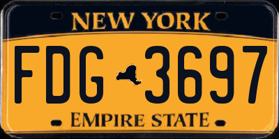 NY license plate FDG3697