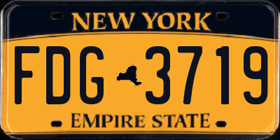 NY license plate FDG3719