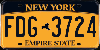 NY license plate FDG3724