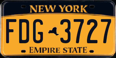 NY license plate FDG3727