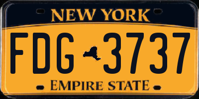 NY license plate FDG3737