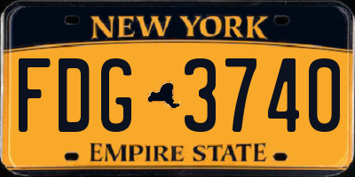 NY license plate FDG3740
