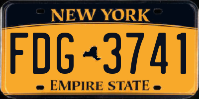 NY license plate FDG3741