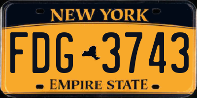 NY license plate FDG3743