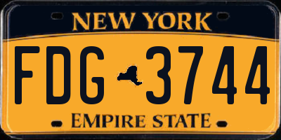 NY license plate FDG3744