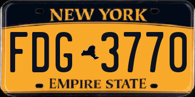 NY license plate FDG3770