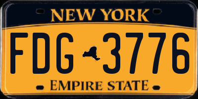 NY license plate FDG3776