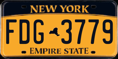NY license plate FDG3779