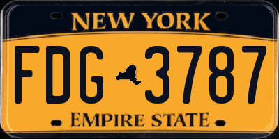 NY license plate FDG3787