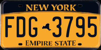 NY license plate FDG3795