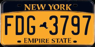 NY license plate FDG3797