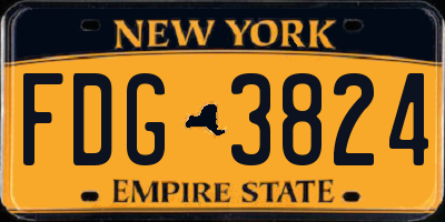 NY license plate FDG3824