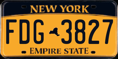 NY license plate FDG3827