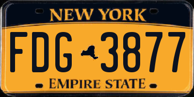 NY license plate FDG3877