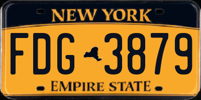 NY license plate FDG3879