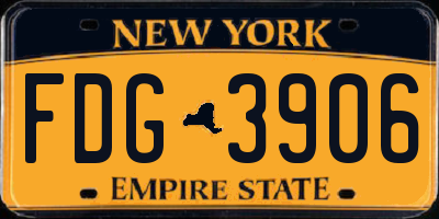 NY license plate FDG3906