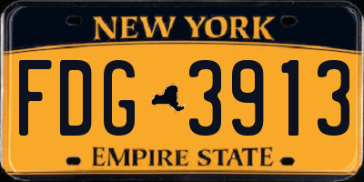 NY license plate FDG3913