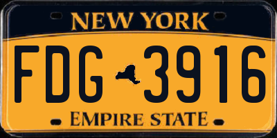 NY license plate FDG3916