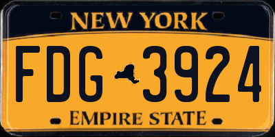 NY license plate FDG3924