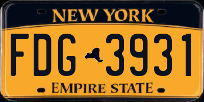 NY license plate FDG3931