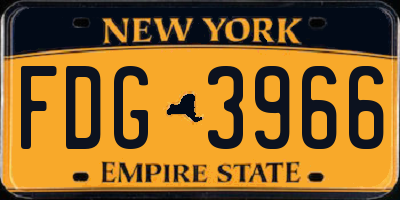 NY license plate FDG3966
