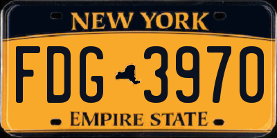 NY license plate FDG3970