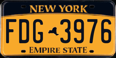 NY license plate FDG3976